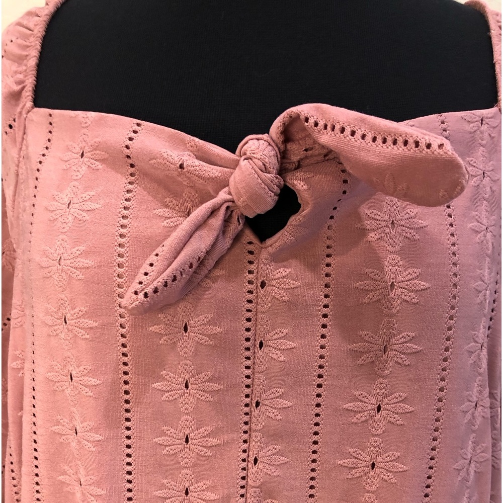 NWT | Vibe Sportswear Babydoll Eyelet Long Sleeved Mini Dress - Picture 3 of 13